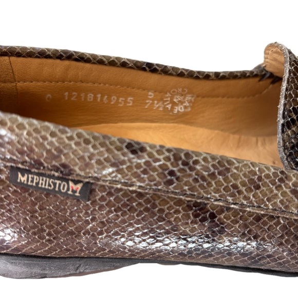 Mephisto Natala Reptile Embossed Horse Bit‎ Loafers Size 7.5 Dark Oak Boa Snake - Picture 5 of 9